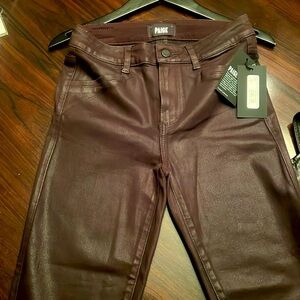 NWT Paige Luxe Coating Huxton Ankle size 26 jean. Color: Vino